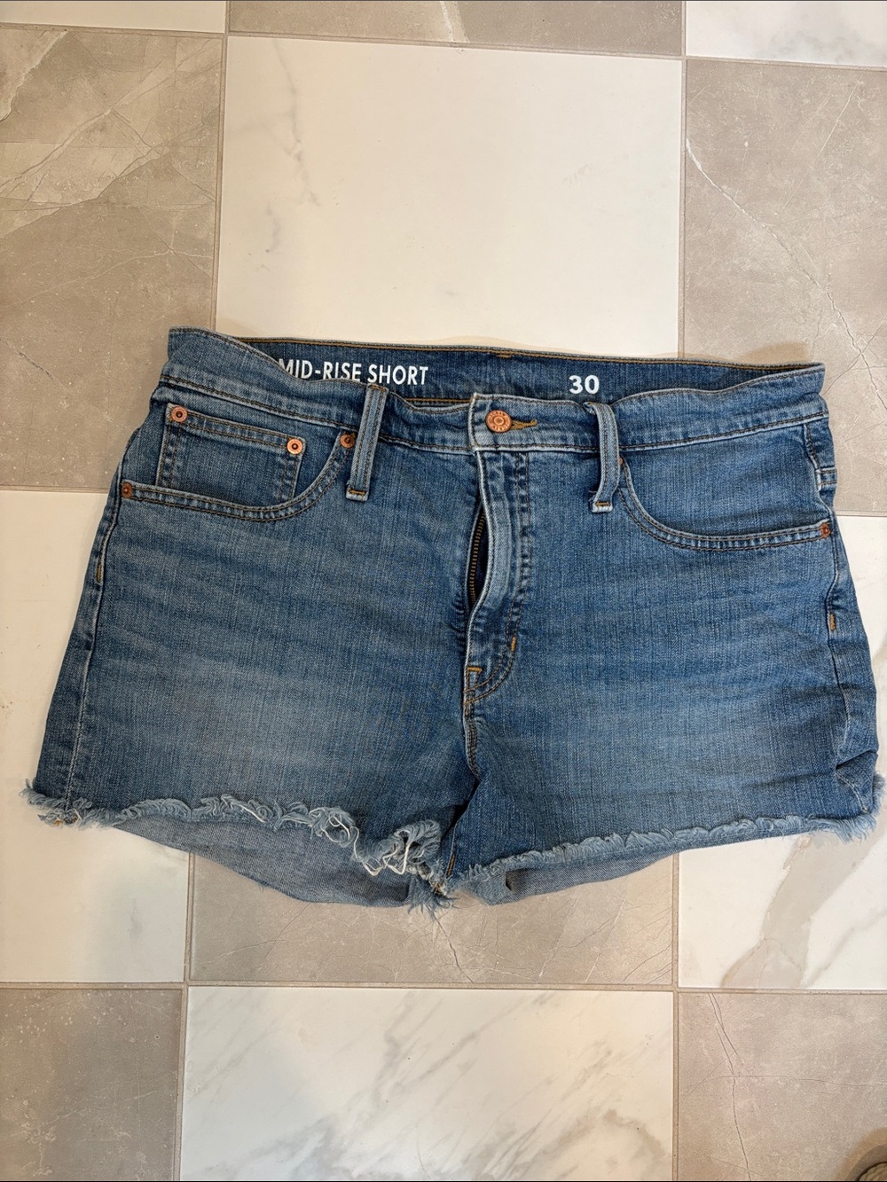 J. Crew Mid-Rise Blue Denim Cutoff Shorts